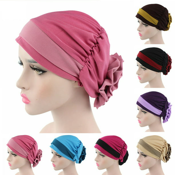 Women's Flower Beanie Head Scarves Headwear Muslim Turban Cap Chemo Cancer Hats